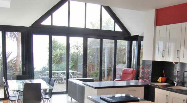 bi folding doors with AWS60 gable frame